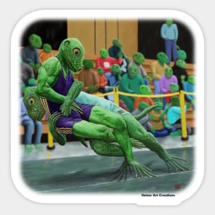 Lizard Wrestling Tournament Match Realistic Art Sticker